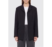 JIL SANDER Short Single-Breasted Virgin Wool Coat with Dropped Shoulders - Size: 42 - female