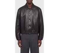 JIL SANDER Smooth Bovine Leather Jacket with French Collar - Size: 48 - male