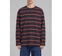 JIL SANDER Striped Cotton Long-Sleeved T-Shirt with Dropped Shoulders - Size: S - male