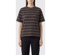 JIL SANDER Striped Cotton T-shirt with Dropped Shoulders - Size: XS - female