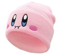 JILANI Handicraft Kid-by Beanie Cute Anime Hat Kawaii Accessories Beanie Slouchy Embroided Face Knit Hats for Adult, Pink, M