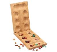 Jildouf Africa Mancala Board Game, Two-Player Strategy Game Portable and Educational - Portable Marble Travel Game Folding Table Portable Travel Board Game