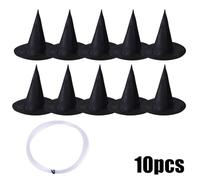 jileijar 10 Pcs Witch Hats,Halloween Witch Hats Decorations,Thickened Hanging Witches Hanging Wit Decor,Black Witch Hat Hat Halloween