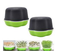 jileijar 2 Pack Home Garden Hydroponic Peanut Sprout Box Bean Pea Wheat Seedling Sprouter Tray, Soil-Free Seed Growing Tray for Cat Grass, Soybean, Peanut