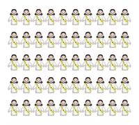 jileijar 50 PCS Mini Jesus Figures, Jesus Loves You Bulk Tiny J-esus Toys, Cute Doll to Hide and Seek Church Favors for Sunday School Baptism Activities Party Supplies