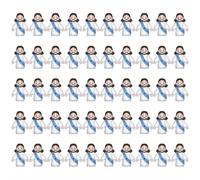 jileijar 50 PCS Mini Jesus Figures, Jesus Loves You Bulk Tiny J-esus Toys, Cute Doll to Hide and Seek Church Favors for Sunday School Baptism Activities Party Supplies