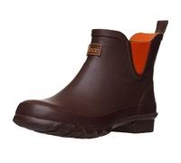 Jileon Ankle Height Wellies for Women - Wide Foot EEE Fit - Ideal for Wide Calves and Feet - Chocolate Orange 8