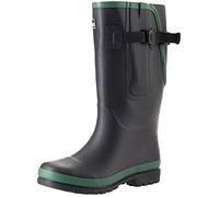 Jileon Extra Wide Calf Wellies with Rear Expansion- Fit up to 50cm Calf - for Men and Women - Large in The Ankle and Foot (Black Rear 9)