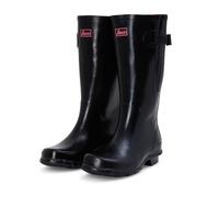 Jileon Wide Calf Durable Rubber Wellies for Women - up to 49cm Calf - Standard Ankle Width (Black Gloss 10)