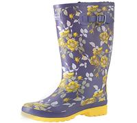 Jileon Wide Calf Wellies for Women fit up to 46cm Calves - Wide in Foot (EEE) and Ankle - Easy to Slip on and Off - Floral 6