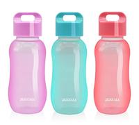 JILIGUALA Plastic Coffee Travel Mugs Water Bottle Sports Water Bottle Cup for Milk, Coffee, Tea, Juice Size 350ml (12oz), Pack of 3B