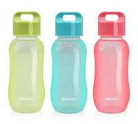 JILIGUALA Plastic Coffee Travel Mugs Water Bottle Sports Water Bottle Cup for Milk, Coffee, Tea, Juice Size 350ml (12oz), Pack of 3A