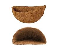 Jilijia 10 inch 5Pcs Half Round Hanging Basket Coco Liner Natural Basket Liners For Wall Planters Pre-Formed Replacement Basket Shaped Liner Natural Coconut Fiber Liner