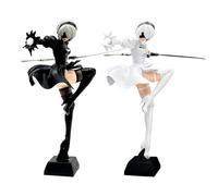 Jilijia 2B Action Figure, 24cm 2Bautomatare Anime Figure 2Byorha No.2 Type B Standing Pose PVC Statue Sword Fighting Model Handmade Collectible Gifts