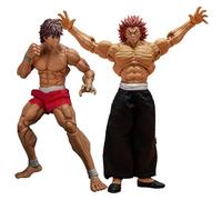 Jilijia 2Pcs Anime BAKI Action Figure Statue - Hanma Baki & Hanma Yujiro Fighting Posture Movable Joints Character Model with Accessories Desktop Decoration Gifts