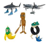 Jilijia 5PCS Anime Tung Tung Tung Sahur Figure 3D Printed Brainrot Animals Model 13CM Funny Statue Ornament Collectible Gift