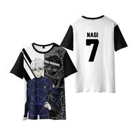 Jilijia Anime Blue Lock T Shirts Chigiri Hyoma Cosplay Costume Anime Game Seishiro Nagi Loose T Shirt Isagi Yoichi Halloween Outfit Casual Short Sleeve Loose Sports Tshirt