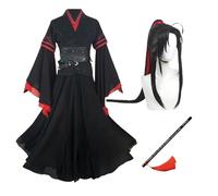 Jilijia Anime Mo Dao Zu Shi Cosplay Costume Wei Wuxian Cosplay Costume Wei Ying Costume Ancient Chinese Hanfu Flute Anime MDZS Cosplay Props Halloween Outfit
