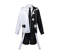 Jilijia Anime Monokuma Cosplay Costume Black White Bear Anime School Uniform Outfit Boys Girls Tops Skirt Full Set for Halloween Carnival