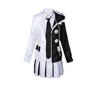 Jilijia Anime Monokuma Cosplay Costume Black White Bear Anime School Uniform Outfit Boys Girls Tops Skirt Full Set for Halloween Carnival