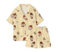 Jilijia Anime Pajama Set Victor Grantz/Emma Woods Cosplay Costume Cartoon T Shirt and Shorts Loungewear Men Women Summer Homewear Outfits for Halloween Party