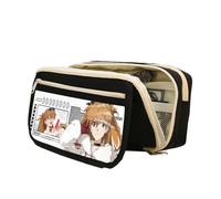 Jilijia Ayanami Rei Pencil Case for Boys and Girls, Large Capacity Anime Pen Pouch, Asuka Langley Soryu/Nagisa Kaworu Cartoon Zipped Stationary Bag School Gifts for Teens Students