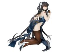 Jilijia Azur Lane Anime Figure Statue 6.3 Inch IJN Azuma Action Figure PVC Kneeling Cheongsam Character Model Desktop Ornaments Collection Gift