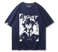 Jilijia BSD T Shirt Anime Dazai Osamu Nakahara Chuuya Cosplay Costume T Shirts, Short Sleeve Round Neck Shirts Tops for Men Women