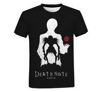 Jilijia Death Note Anime T-Shirt Anime Role Light Yagami/Ryuuku/Misa Amane 3D Cartoon Short Sleeve T Anime Game Loose Short Sleeve Top Hip Hop Top