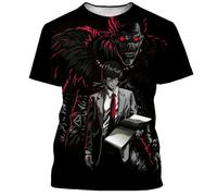 Jilijia Death Note Anime T-Shirt Anime Role Light Yagami/Ryuuku/Misa Amane 3D Cartoon Short Sleeve T Anime Game Loose Short Sleeve Top Hip Hop Top