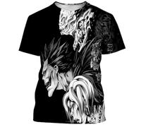 Jilijia Death Note Anime T-Shirt Anime Role Light Yagami/Ryuuku/Misa Amane 3D Cartoon Short Sleeve T Anime Game Loose Short Sleeve Top Hip Hop Top