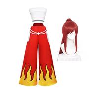 Jilijia Fairy Tail Cosplay Costume Erza Scarlet Dress Halloween Outfit Role Cosplay with Wig