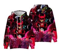 Jilijia Hazbin Hotel Kids Hoodie Anime 3D Digital Printing Sweatshirt Alastor/Angel Dust Cosplay Long Sleeve Streetwear for Boys and Girls