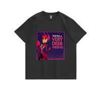 Jilijia Hazbin Hotel T-Shirt, Alastor/Angel Dust/Charlie Morningstar/Moxxie/Niffty 3D Printed Cartoon Short Sleeve T Anime Game Loose Short Sleeve Top