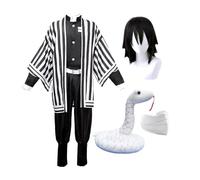 Jilijia Iguro Obanai/Kochou Shinobu Cosplay Costume Anime Kimetsu no Yaiba Kimono Robe Men Women Full Set Halloween Party Outfits