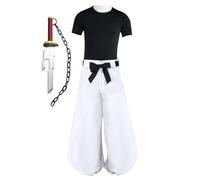 Jilijia JJK Costume Fushiguro Toji Cosplay Costume Full Set Halloween Outfits With Fushiguro Toji Sword Split Soul Katana/costume + red-hilt sword +wig