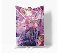 Jilijia Kanroji Mitsuri Anime Blanket, Japanese Anime Protagonist Collection Blanket 3D Printed Cartoon Fleece Throw, Soft Cozy Fuzzy Warm Throws Nap Flannel