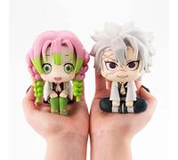 Jilijia Kanroji Mitsuri Look Up Figure Shinazugawa Sanemi Palm Sitting Position Figure Cake Ornament Anime Cute Statue Doll Collection Figurine
