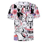 Jilijia MHA Anime Role 3D T-Shirt Midoriya Izuku/Bakugou Katsuk/Dabi Cartoon Short Sleeve T Anime Game Loose Short Sleeve Top