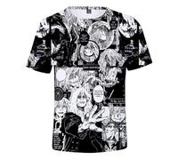 Jilijia MHA Anime Role 3D T-Shirt Midoriya Izuku/Bakugou Katsuk/Dabi Cartoon Short Sleeve T Anime Game Loose Short Sleeve Top