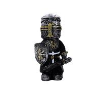 Jilijia Mini Knight Statues Ornaments, Resin Knight Gnome Guard Garden Sculpture, Medieval Knight Armor Gothic Statue, Templar Figurine Ornaments Knight in Armour