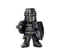 Jilijia Mini Knight Statues Ornaments, Resin Knight Gnome Guard Garden Sculpture, Medieval Knight Armor Gothic Statue, Templar Figurine Ornaments Knight in Armour