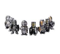 Jilijia Mini Knight Statues Ornaments, Resin Knight Gnome Guard Garden Sculpture, Medieval Knight Armor Gothic Statue, Templar Figurine Ornaments for Garden Yard Lawn