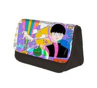 Jilijia Mob Psycho 100 Pencil Case Cartoon Pencil Bag Anime Reigen Arataka Canvas Bag Kageyama Shigeo Mob Anime Cartoon Character Cosmetic-Bags Storage Bag