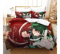 Jilijia My Hero Academia Bed Set Twin Size 3D Anime Bedding Sets 3pcs Duvet Cover Set for Boys Child Teens Girls 1 Quilt Cover + 2 Pillowcases