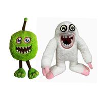 Jilijia My Singing Monsters Plush Doll Figure Anime Merch Green Bean Sprout Monster Plush Doll White Snow Monster Cute Soft Throw Pillow Home Decoration