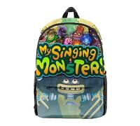 Jilijia My Singing Monsters Schoolbag Anime Game 3D Manga Graffiti Printing Cartoon Student Bookbag Backpack Daypack Gift for Students Teens