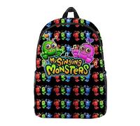 Jilijia My Singing Monsters Schoolbag Anime Game 3D Manga Graffiti Printing Cartoon Student Bookbag Backpack Daypack Gift for Students Teens