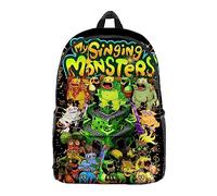 Jilijia My Singing Monsters Schoolbag Anime Game 3D Manga Graffiti Printing Cartoon Student Bookbag Backpack Daypack Gift for Students Teens