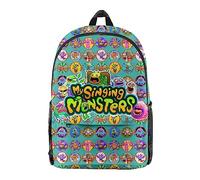 Jilijia My Singing Monsters Schoolbag Anime Game 3D Manga Graffiti Printing Cartoon Student Bookbag Backpack Daypack Gift for Students Teens